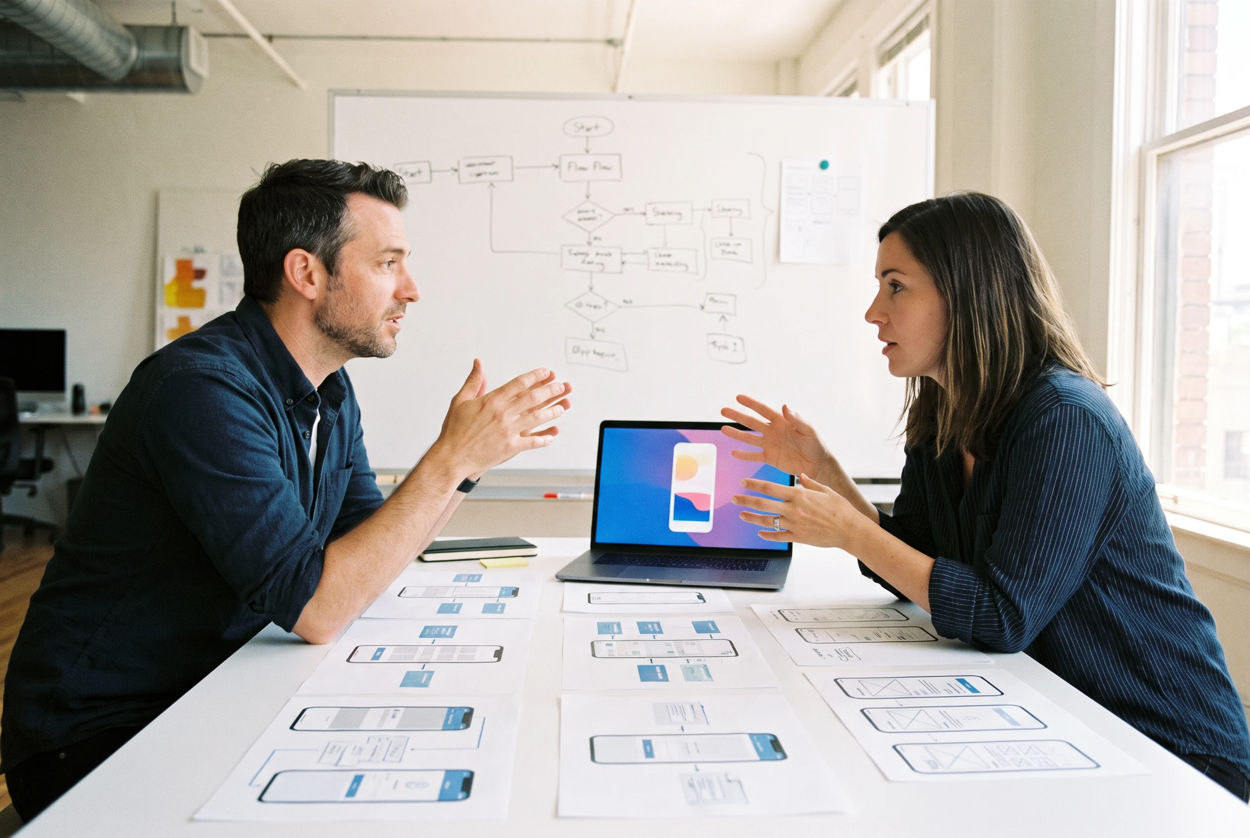 Product team writing notes